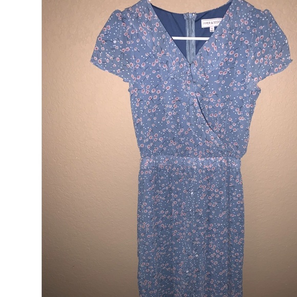 NWOT⚡️Piper & Scoot Floral Ruffle Romper Blue - Picture 4 of 6